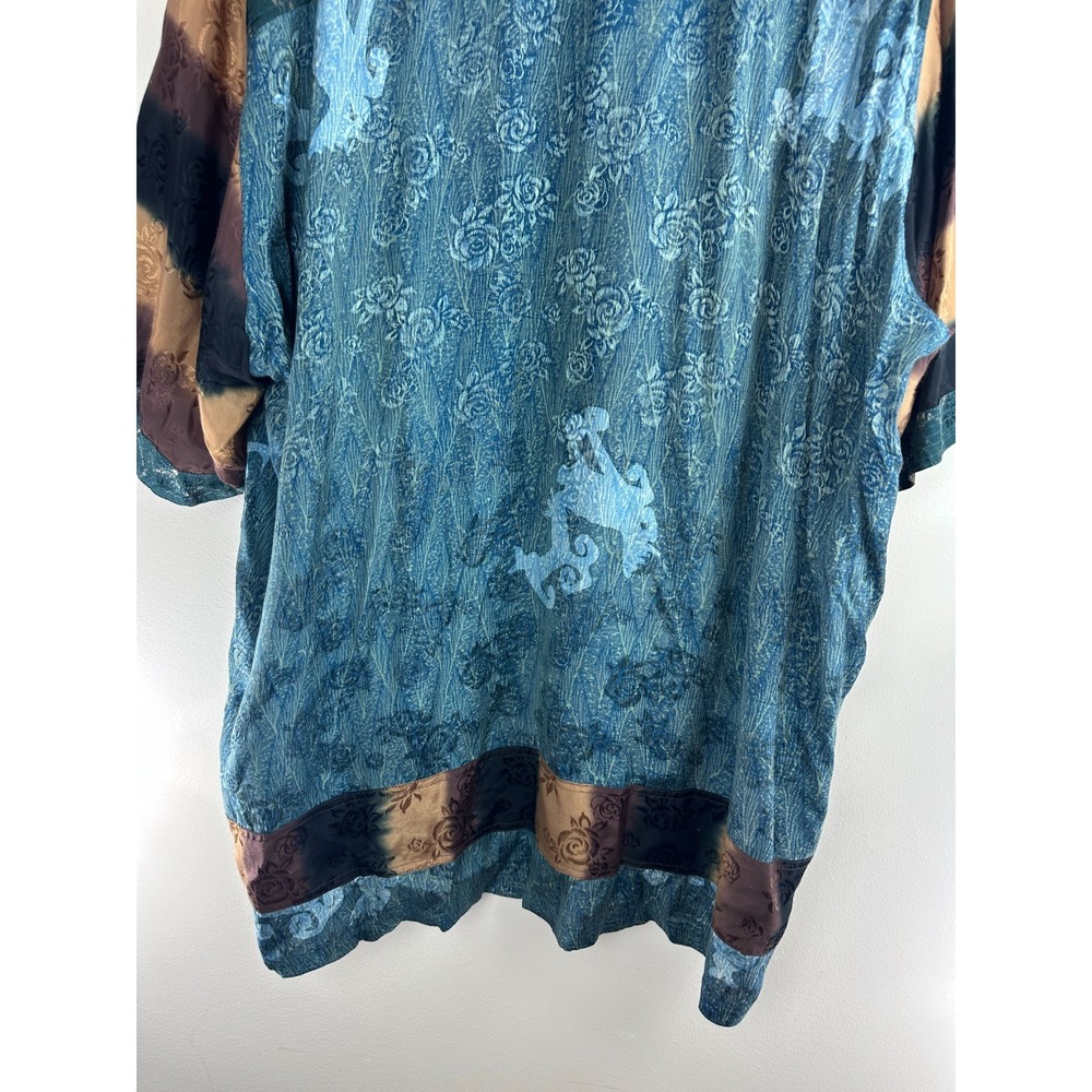 Kusnadi NY Floral Jacquard Kimono Open Cardigan One Size OS Hippie Artsy *Flawed - Picture 10 of 16